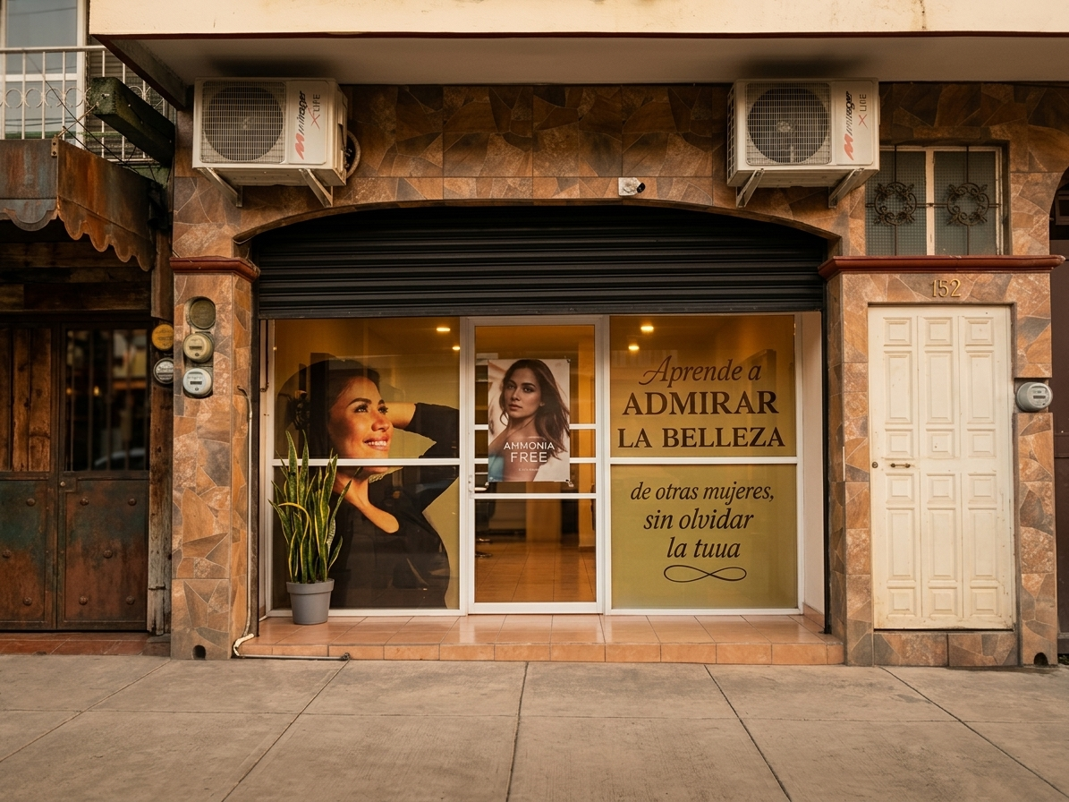 Fachada del salón de belleza